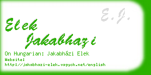 elek jakabhazi business card